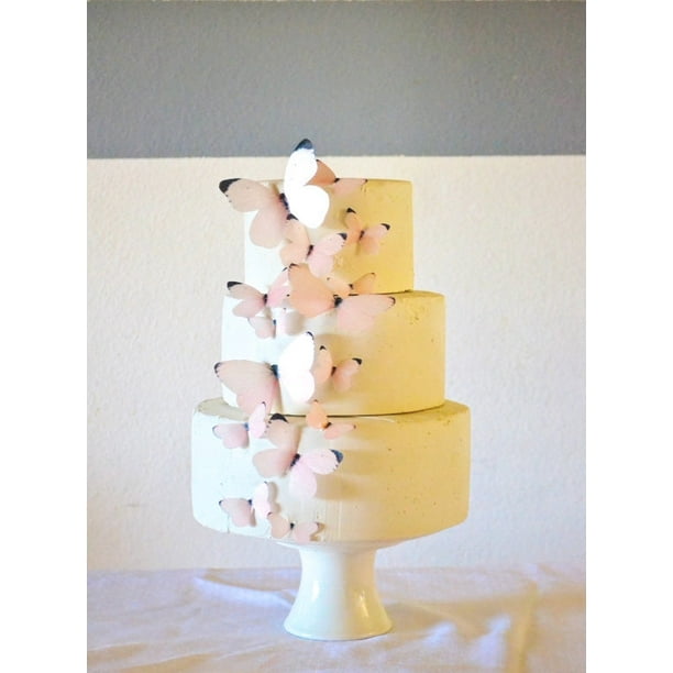 Gâteau Décorations-Medium 3 cm 15 X Comestible Candy Pink Glitter Stars